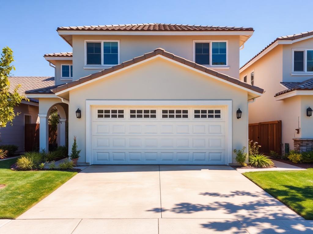 Beautiful home with professional garage door installation by Garage Door Redwood City